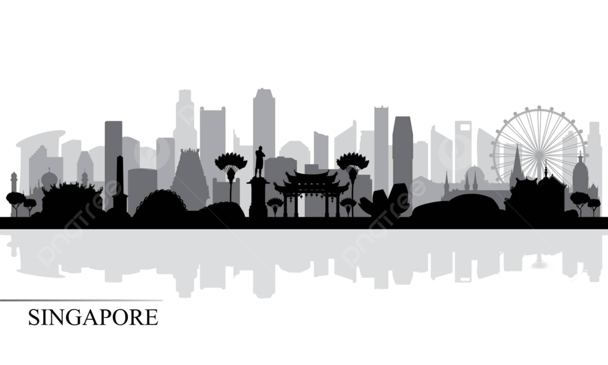 Singapore city skyline silhouette